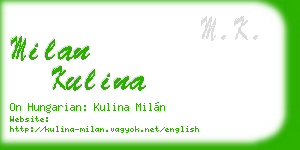 milan kulina business card